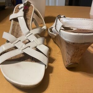 White wedge heel sandal